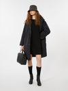 Weekend Reversible Robe Coat in Water-Repellent Twill Black
